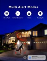 2K Security Camera, Outdoor/Indoor for Home, Pet, Baby, Nanny, IP65 Waterproof Color Night Vision, White Light & Siren, Recording, Motion Detection, Compatible with Alexa,Black-4P - Image 4