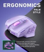 UtechSmart Venus Pro Wireless MMO Gaming Mouse, 16,000 DPI Optical Sensor, Wired/Wireless Dual Modes, 16M Chroma RGB Lighting, 16 Programmable Buttons, Ergonomic Design, Up to 70H, Purple - Image 4