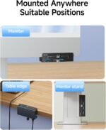 USB Hub 3.0, 5Gbps Clamp USB Hub for Desk/Monitors with Extra Power Supply Port, 3 USB-A Data Ports, USB-C Data Port for iMac Pro/iMac (Black) - Image 5