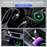 3Pack Car Apple Carplay Cable, Car Charger Cord,USB A to Lightning Cable,3.3FT, Compatible iPhone 14/13/12/11/Pro/Max/XR/XS/X/8/7/6S Plus/5S/SE 3rd/iPad Pro/Air/Mini Charging Cable Cord - Image 5