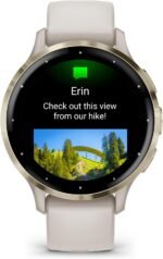 Garmin Venu 3S Soft Gold Stainless Steel Bezel 1.2-Inch AMOLED Touchscreen Display Smart Watch with 41mm Ivory Case and Silicone Band - Image 3