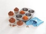 GoodCook Everyday Nonstick Steel Jumbo Texas Muffin Pan, 6-cup, Gray - Image 3