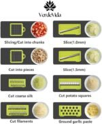 Vegetable Chopper, Food Chopper & Spiralizer, 15-in-1, 8 Stainless Steel Blades, Black - Image 3