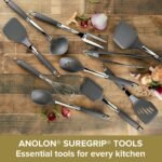 Anolon SureGrip Nonstick Nylon Solid Spoon, Gray 13.25-Inch, Tools and Gadgets - 46283 - Image 3