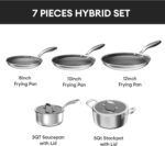 COOKER KING Stainless Steel Cookware Set, Pots and Pans Set Non Stick, Hybrid Ceramic Cookware, Frying Pans, Saucepans & Stock Pot with Glass Lid, Non-Toxic, Oven Safe, Induction Compatible - Image 5