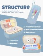 SUNEE Cute Pencil Case, Aesthetic Pen Pouch, Colored Large Pencil Bag with Zipper, Kawaii Stationery Storage and Organizer, School Supplies for Teen and Adult Girls, Blue - Image 4