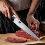 SHAN ZU Chef Knife 8 Inch, High Carbon Japanese 10Cr15Mov Stainless Steel Kitchen Professional Cooking Knife, Ultra Sharp Japanese Knife with Ergonomic Pakkawood Handle - Image 4
