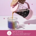 Paris Hilton Bow Design French Press and Frother Coffee Gift Set, Includes a 8-Cup Coffee Press and Battery Operated Handheld Milk Frother, 2-Piece Set, Pink - Image 3