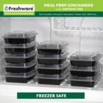 Freshware Meal Prep Containers [50 Pack] 1 Compartment with Lids, Food Storage Containers, Bento Box, BPA Free, Stackable, Microwave/Dishwasher/Freezer Safe (24 oz) - Image 6