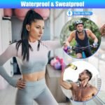 Neckband Bluetooth Headphones, 200H Extra Long Playtime Wireless Stereo Neckband Earbuds with Microphone, Waterproof Balanced Armature Drivers in Ear Headset for Sports/Workout (Silver) - Image 4