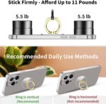 TACOMEGE Transparent Clear Phone Ring Grips Holder Kickstand, Finger Ring Stand for Cell Phone Tablet Case Accessories Round (GD R) - Image 3