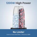 12-Piece Smoothie Blender Maker 25,000 RPM Personal Blender for Ice Crushing Smoothies & Frozen Drinks Nuts with 23oz, 32oz, 37oz Portable Cups Two 6-Leaf Stainless Steel Blades, Silver - Image 3