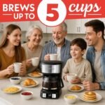 Gourmia Drip Coffee Maker – 5 Cup, One-Touch Brew, Pause & Serve, Adjustable 4 Hr Keep Warm, EZ-View Water Window, Black - Image 3