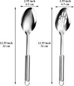 Cooking Spoons Set, ReaNea Stainless Steel Kitchen Solid Slotted Spoon, Cooking Utensils Set, Mixing, Serving, Stiring Large Spoons, Gifts for Home, Restaurant - Image 3