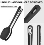 5 Pieces Silicone Spatula Set, Food Grade Rubber Spatula, Upgrade Strong Handle with Ergonomic Grip, Heat Resistant Up to 600°F for Nonstick Cookware, Cooking Black - Image 4