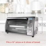 Black+Decker Countertop Convection Toaster Oven, 8 One-touch Cooking Functions, Stainless Steel - Image 5