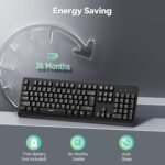 TECKNET Wireless Keyboard, 2.4G Silent Full-Size USB Keyboard with Number Pad, Ergonomic Keys & Adjustable Feet, Compatible with Laptop, PC, Desktop, Notebook, Windows 11/10/8/7 –Black - Image 3