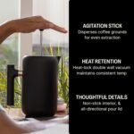 Fellow Clara Insulated Coffee Maker with Enhanced Filtration System - Portable French Press Stainless Steel - 24 oz Carafe - Matte Black - Image 3