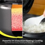 Tiger JPW-H18U Induction Heating Rice Cooker and Warmer with 14 Menu Presets and LCD Display (10-Cup, Mauve Black) - Image 3