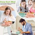 Mfacoy 3 Pack Bento Boxes for Adults/Kids, 1100 ML Bento Lunch Box With Spoon & Fork, Lunch Box Containers, Bento Box for Dining Out, Work, Picnic, BPA-Free, Microwave & Dishwasher Safe - Image 3