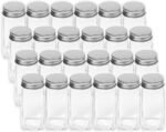 Simple Houseware 24-Pack 4 oz Glass Spice Jars, Square Bottles with Shaker Lids, Funnel and Labels for Seasoning & Storage - Image 4