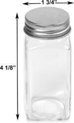 Simple Houseware 24-Pack 4 oz Glass Spice Jars, Square Bottles with Shaker Lids, Funnel and Labels for Seasoning & Storage - Image 5