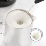 Powerful Milk Frother Wand - Mini Handheld Milk Frother with Stainless Steel Whisk - Battery-Powered Drink Mixer for Coffee, Lattes, Cappuccinos, Matcha - Coffee Enthusiasts Gift - Black - Image 3