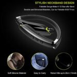 Bluetooth Headphones, Upgraded Foldable Wireless Neckband Headset with Retractable Earbuds, Noise Cancelling Stereo Earphones with Mic for Workout, Running, Driving (with Carry Case) - Image 3