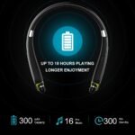 Bluetooth Headphones, Upgraded Foldable Wireless Neckband Headset with Retractable Earbuds, Noise Cancelling Stereo Earphones with Mic for Workout, Running, Driving (with Carry Case) - Image 4
