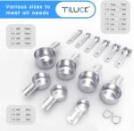 TILUCK Stainless Steel Measuring Cups & Spoons Set,Coffee Scoop Spoon,Kitchen Gadgets for Cooking & Baking,Set of - Image 3