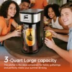Iced Coffee Tea Maker With Reusable Filter Basket 3 QT Pitcher Iced Tea And Coffee Machine, Tea Makers For Iced Tea, Lattes, Lemonade And Flavored Water (3QT 2) - Image 3