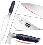 SHAN ZU 8 inch Japanese Chef Knife, Chefs Knife Kitchen Knives, Japanese Super Steel Sharp Chef's Knives with K133 Ergonomic Handle, Black Tortoise Genbu Series - Image 5