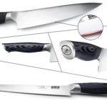 SHAN ZU 8 inch Japanese Chef Knife, Chefs Knife Kitchen Knives, Japanese Super Steel Sharp Chef's Knives with K133 Ergonomic Handle, Black Tortoise Genbu Series - Image 6