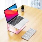 BESIGN LS03 Aluminum Laptop Stand, Ergonomic Detachable Computer Stand, Notebook Holder Compatible with Air, Pro, Dell, HP, Lenovo More 10-15.6" Laptops, Pink - Image 3