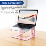 BESIGN LS03 Aluminum Laptop Stand, Ergonomic Detachable Computer Stand, Notebook Holder Compatible with Air, Pro, Dell, HP, Lenovo More 10-15.6" Laptops, Pink - Image 4