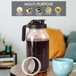 Cold Brew Mason Jar iced Coffee Maker, Durable Glass, - 64 oz (2 Quart / 1.9 Liter), With Handle& Stainless Steel Filter for Iced Brew Coffee, Lemonade, Ice Tea, Homemade Fruit Drinks Container - Image 5