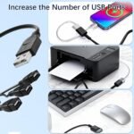 USB A Splitter 1 in 3 Out (1Ft),USBA Male to 3 Female USB Y Splitter Cable Portable USBA 2.0 Hub for Charging, Data Transfer, Laptop/PC/Car/Keyboard Etc. - Image 4