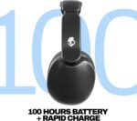 Skullcandy Hesh 360 Wireless Over-Ear Bluetooth Headphones, Up to 100 Hours Battery, Noise Isolating Fit, Flat-Folding Collapsible Design, Microphone iPhone Android - True Black - Image 3