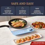 Elite Gourmet EIND57BL SlimStore™ Induction Cooktop, Touch Controls, Ultra Thin 2" Profile, 10 Power Levels, Temps 140°F to 465°F, Fast Heat Up, Blue - Image 3