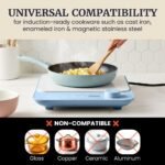 Elite Gourmet EIND57BL SlimStore™ Induction Cooktop, Touch Controls, Ultra Thin 2" Profile, 10 Power Levels, Temps 140°F to 465°F, Fast Heat Up, Blue - Image 5