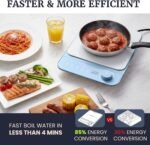 Elite Gourmet EIND57BL SlimStore™ Induction Cooktop, Touch Controls, Ultra Thin 2" Profile, 10 Power Levels, Temps 140°F to 465°F, Fast Heat Up, Blue - Image 6