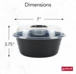 GoodCook 4-Cup Meal Prep Bowls Set with Lids and Dressing Cup, Microwavable Food Storage Containers for Meal Prepping, Set of 10, Black - Image 3