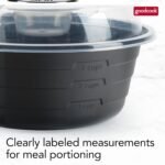 GoodCook 4-Cup Meal Prep Bowls Set with Lids and Dressing Cup, Microwavable Food Storage Containers for Meal Prepping, Set of 10, Black - Image 4