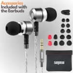 Sephia SP3060 Wired Headphones, HD Bass Driven Audio, Lightweight Aluminum Wired in Ear Earbud Headphones, S/M/L Ear Bud Tips, Earphone Case, 3.5mm Tangle-Free Cord, No Mic - Image 3