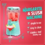 Nostalgia Frozen Drink Maker and Margarita Machine for Home - 128-Ounce Slushy Maker with Stainless Steel Flow Spout - Easy to Clean and Double Insulated - Aqua - Image 3