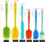 6PCS Silicone Spatulas, MONGSEW Food Grade Heat Resistant Rubber Spatula Set, Kitchen Spatulas for Baking, Cooking and Mixing, BPA-Free, Dishwasher Safe (Set of 6, Multi Colors) - Image 3