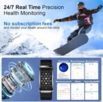 Smart Bracelet for Men Women,24/7 Activity & Fitness Trackers Band,Sleep Tracking/Heart Rate/Blood Pressure/ SpO2/ Steps Monitor,170+ Sport Modes Smart Wristband with Free APP 2 Bands -Black - Image 3