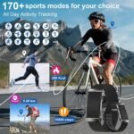 Smart Bracelet for Men Women,24/7 Activity & Fitness Trackers Band,Sleep Tracking/Heart Rate/Blood Pressure/ SpO2/ Steps Monitor,170+ Sport Modes Smart Wristband with Free APP 2 Bands -Black - Image 4