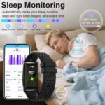 Smart Bracelet for Men Women,24/7 Activity & Fitness Trackers Band,Sleep Tracking/Heart Rate/Blood Pressure/ SpO2/ Steps Monitor,170+ Sport Modes Smart Wristband with Free APP 2 Bands -Black - Image 5