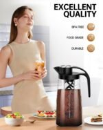 Cold Brew Coffee Maker, 70 oz (2100 ml) BPA Free Tritan Pitcher, Iced Coffee Maker and Tea Brewer, 100% Leak-Proof, Easy to Clean Reusable Mesh Filter, Black - Image 3